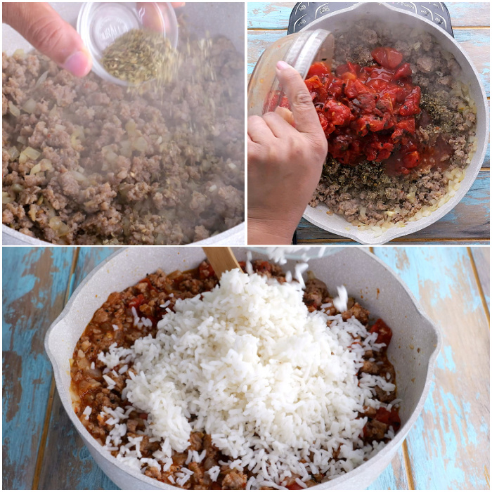 Making the filling.