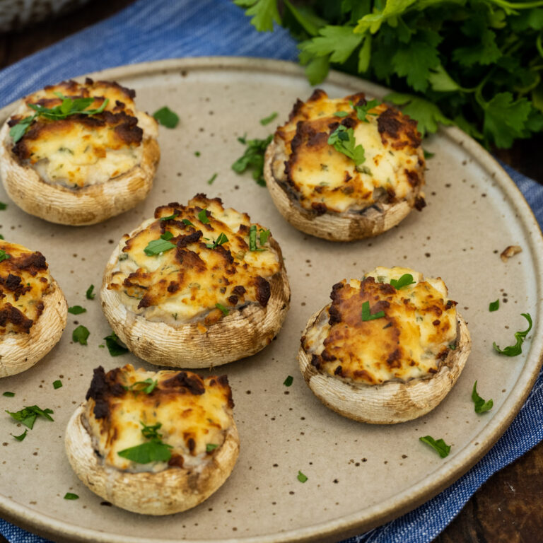 Air Fryer Boursin Mushrooms