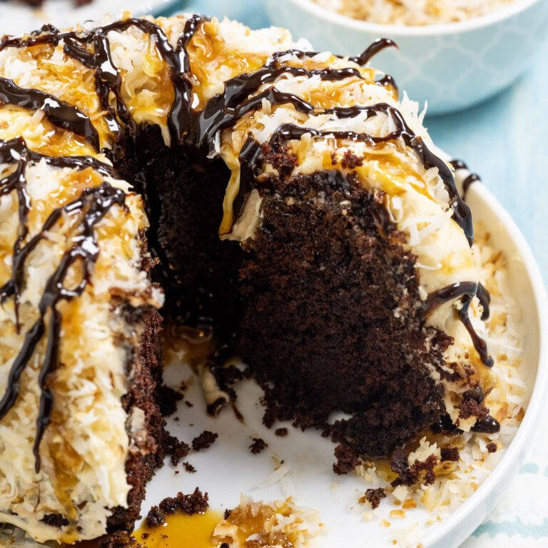 Air Fryer Samoa Bundt Cake
