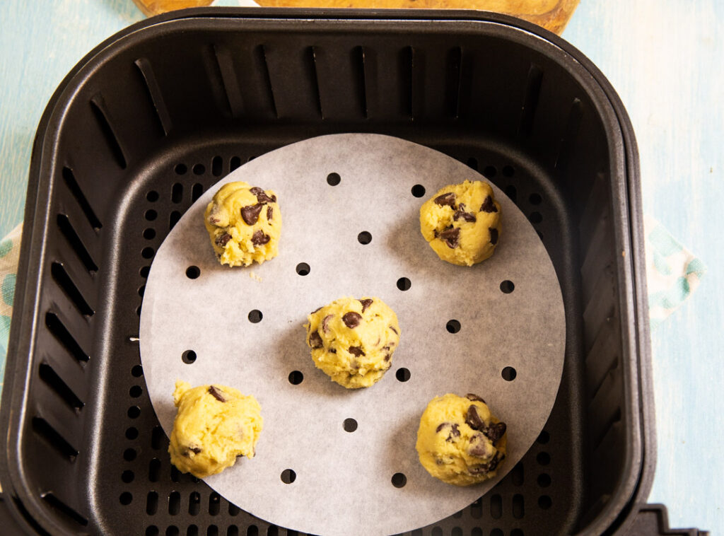 Cookie dough balls in air fryer.