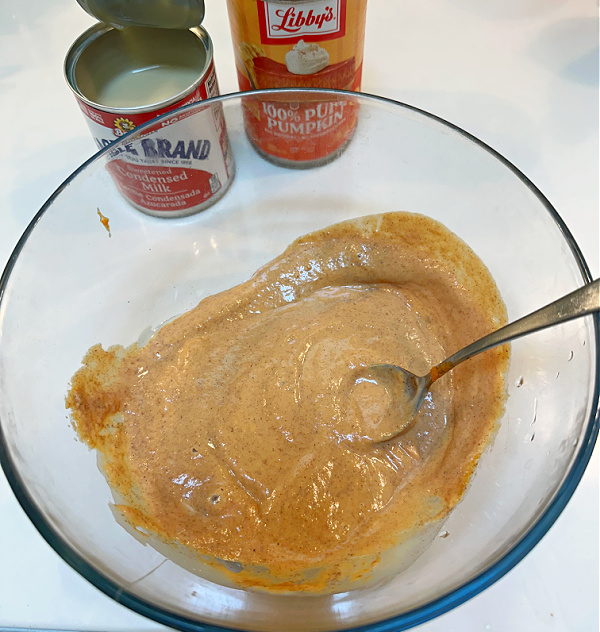 Cupcake batter in bowl.