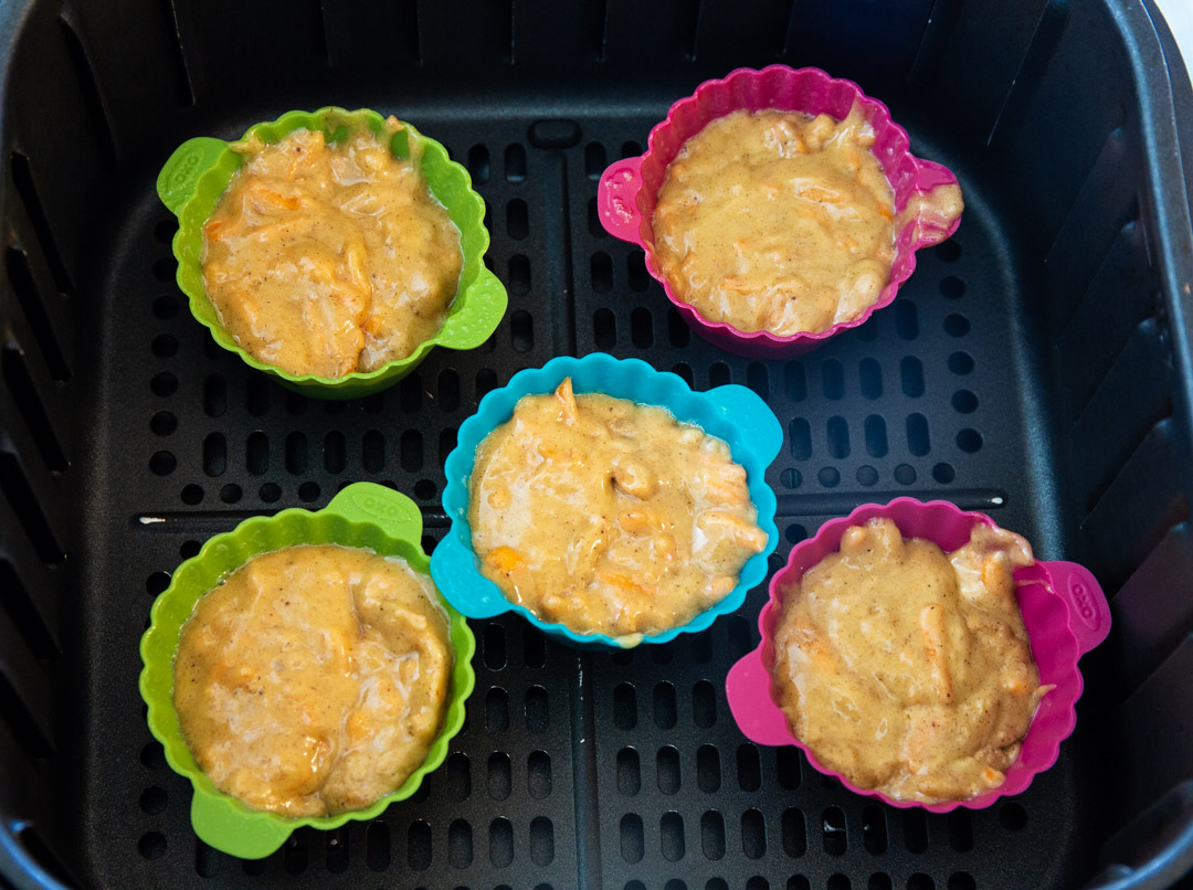 Batter in baking cups.