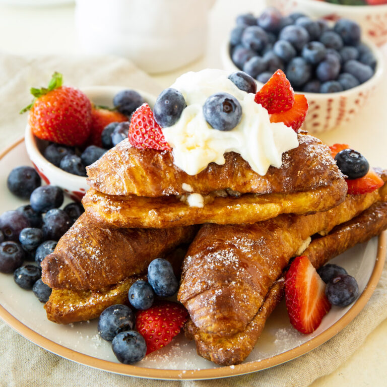 Air Fryer Almond Croissant French Toast