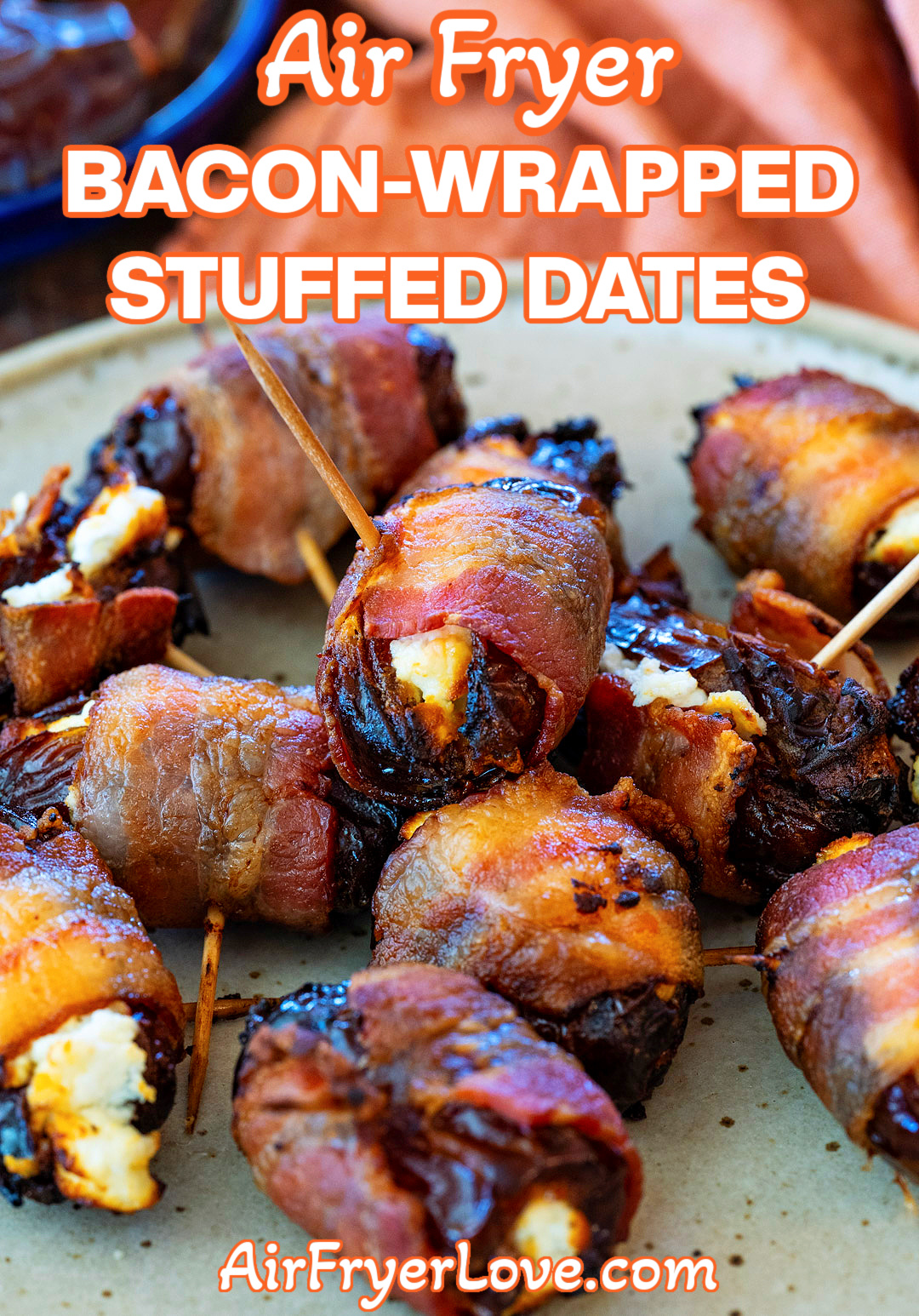 Close-up of Stuffed Dates on a plate.